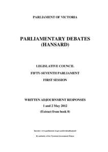 EXTRACTFROMBOOK  PARLIAMENT OF VICTORIA PARLIAMENTARY DEBATES (HANSARD)