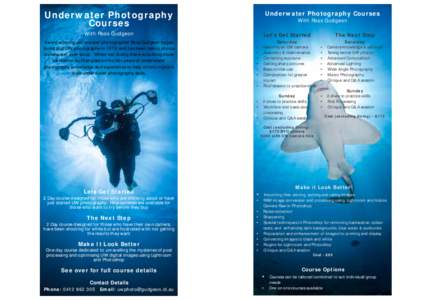 Underwater Photography Courses  Underwater Photography Courses  With Ross Gudgeon