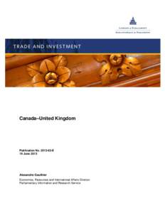 Canada–United Kingdom  Publication No[removed]E 19 June[removed]Alexandre Gauthier