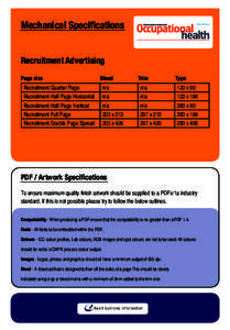 Mechanical Specifications Recruitment Advertising Page size Bleed