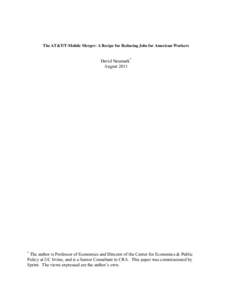 Investment / Business / Telephony / Mergers and acquisitions / Dow Jones Industrial Average / Attempted purchase of T-Mobile USA by AT&T / Economic Policy Institute / T-Mobile / UBS / AT&T / Deutsche Telekom / Bell System