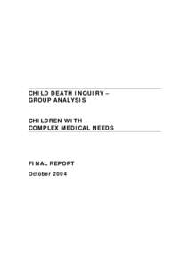 Children with Complex Medical Needs Report 2004