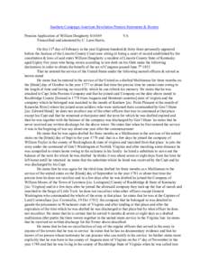 Southern Campaign American Revolution Pension Statements & Rosters Pension Application of William Dougherty S16369 Transcribed and annotated by C. Leon Harris. VA