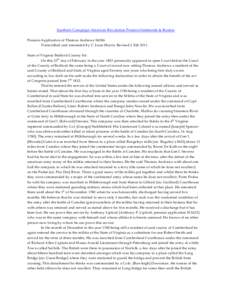 Southern Campaign American Revolution Pension Statements & Rosters Pension Application of Thomas Andrews S6506 Transcribed and annotated by C. Leon Harris. Revised 2 Feb[removed]State of Virginia Bedford County Sct. On thi