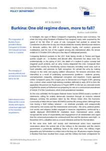 AT A GLANCE - Burkina: One old regime down, more to fall?