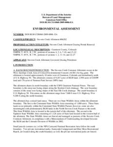 U.S. Department of the Interior Bureau of Land Management Gunnison Field Office DOI-BLM-CO-S060[removed]EA  ENVIRONMENTAL ASSESSMENT