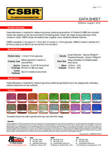 page 1 of 1  DATA SHEET Effective August 1, 2013  Product Overview