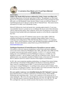 CALIFORNIA OAK MORTALITY TASK FORCE REPORT