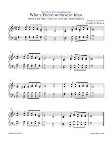 Sheet Music from www.mfiles.co.uk  What a Friend we have in Jesus (Used in the films 