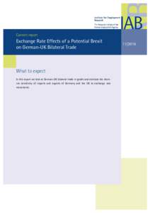Exchange Rate Effects of a Potential Brexit on German-UK Bilateral Trade