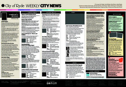 City of Ryde / Top Ryde City / Denistone East /  New South Wales / Ryde / Marsfield /  New South Wales / Denistone /  New South Wales / Gladesville /  New South Wales / Denistone West /  New South Wales / Macquarie Park /  New South Wales / Suburbs of Sydney / West Ryde /  New South Wales / Ryde /  New South Wales