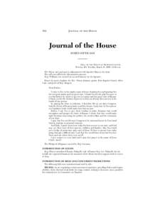 384  JOURNAL OF THE HOUSE Journal of the House FORTY-FIFTH DAY