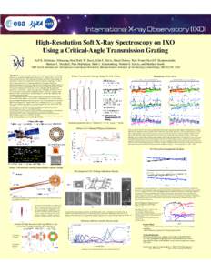 High-Resolution Soft X-Ray Spectroscopy on IXO Using a Critical-Angle Transmission Grating Ralf K. Heilmann, Minseung Ahn, Mark W. Bautz, John E. Davis, Daniel Dewey, Rick Foster, David P. Huenemoerder, Herman L. Marshal