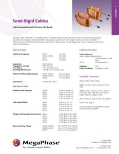 Semi-Rigid  1 Semi-Rigid Cables Cable Assemblies with Precision CNC Bends