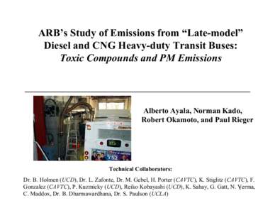 Research Activity: [removed]Diesel & CNG Toxic Compounds & Emissions