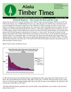 P UBLISHED BY THE ALASKA F OREST ASSOCIATION ESTABLISHED 1957 K ETCHIKAN, ALASKA  mai ntai ning healthy forest s for tod ay a nd t omorrow...