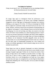 Gerechtigkeit oder Populismus? Vortrag („key-note speech“) vom 2. Juli 2004 anlässlich der Feier zum zehnjährigen Bestehen des Menschenrechtszentrums der Universität Potsdam Christian Tomuschat, Humboldt-Universit