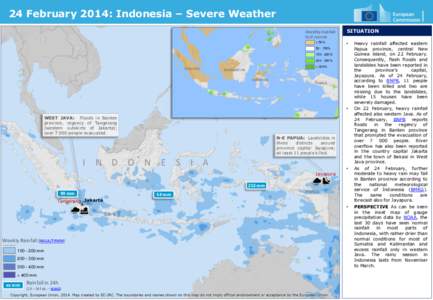 24 February 2014: Indonesia – Severe Weather Legend SUMATRA  KALIMANTAN