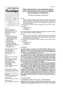 ARTÍCULO:  THREE NEW SPECIES OF THE HAPLOGYNE SPIDER