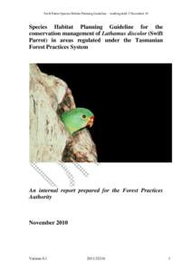 In[removed]swift parrot breeding season, a large proportion of the population breed in the Southern forests