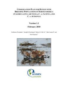 CONSERVATION PLAN FOR DUNLIN WITH BREEDING POPULATIONS IN NORTH AMERICA (CALIDRIS ALPINA ARCTICOLA, C. A. PACIFICA, AND C. A. HUDSONIA)  Version 1.1