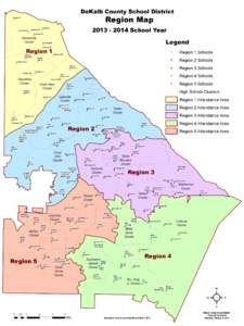DeKalb County School District  Region Map