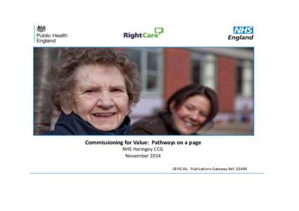 Commissioning for Value: Pathways on a page NHS Haringey CCG November 2014 OFFICIAL Publications Gateway Ref: [removed]Contents