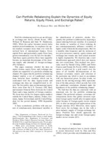 Can Portfolio Rebalancing Explain the Dynamics of Equity Returns, Equity Flows, and Exchange Rates? By HARALD HAU AND