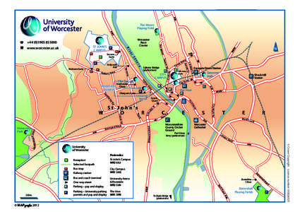 U Worcs Walk-cycle map 2012 v3