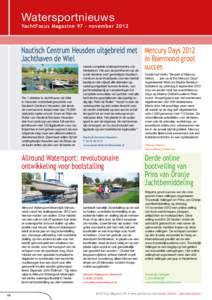 Watersportnieuws  YachtFocus Magazine 97 - november 2012 Nautisch Centrum Heusden uitgebreid met Mercury Days 2012 Jachthaven de Wiel