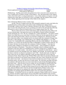 Southern Campaign American Revolution Pension Statements Pension application of Andrew McDonough S2795 fn29NC Transcribed by Will Graves[removed]Methodology: Spelling, punctuation and grammar have been corrected in some 