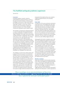 The Parkfield earthquake prediction experiment Bernard Dost Introduction Earthquake prediction research is based on understanding the long-term behaviour of faults in