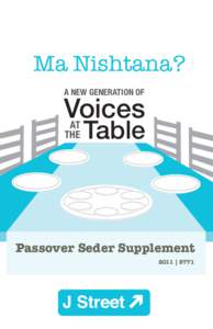 Ma Nishtana? A NEW GENERATION OF Voices AT THE