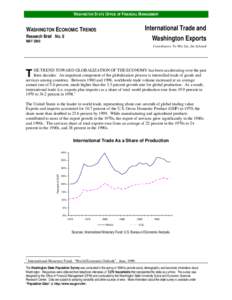 International Trade and Washington Exports