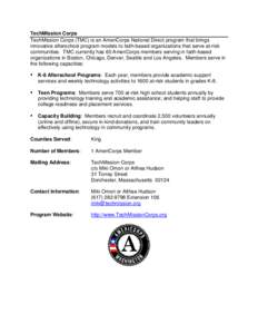 After-school activity / Government / AmeriCorps / Government of the United States / TechMission