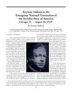 Stedman: Keynote Address to the Emergency National Convention [Aug. 30, [removed]