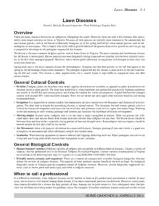 Lawn: Diseases 5-1  Lawn Diseases David S. McCall, Research Associate, Plant Pathology, Virginia Tech