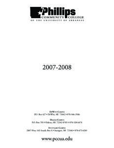 [removed]2008 DeWitt Campus P.O. Box 427 • DeWitt, AR 72042 • [removed]