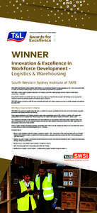 Awards for ExcellenceTRANSPORT & LOGISTICS INDUSTRY SKILLS COUNCIL