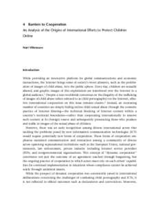4  Barriers to Cooperation An Analysis of the Origins of International Efforts to Protect Children Online