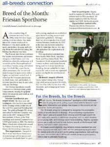 all-breeds connection  Breed of the Month: Friesian Sporthorse  A