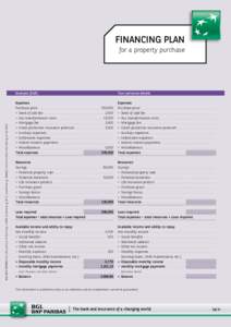 Financing plan  BGL BNP PARIBAS S.A. (50, avenue J.F. Kennedy, L-2951 Luxembourg, R.C.S. Luxembourg : B6481) Communication Marketing Juillet 2013 for a property purchase