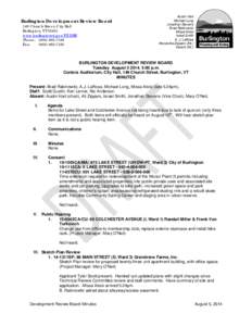 Burlington Development Review Board 149 Church Street, City Hall Burlington, VT[removed]www.burlingtonvt.gov/PZ/DRB Phone: ([removed]Fax: