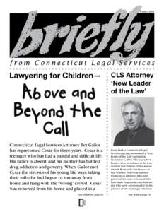 Winter[removed]from Connecticut Legal Services Lawyering for Children—