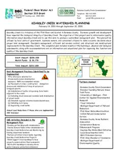 Kearsley Creek Watershed Planning