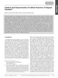 FULL PAPER  Synthesis and Characterization of Uniform Nanowires of Trigonal