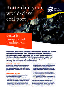 Rotterdam your world-class coal port Center for European coal transhipment