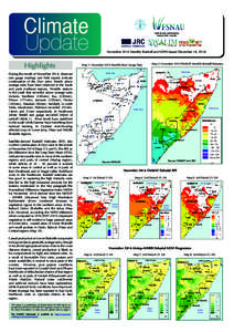Food Security and Nutrition Analysis Unit - Somalia November 2014 Monthly Rainfall and NDVI (Issued December 18, [removed]Highlights