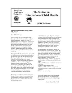 The Section on  International Child Health Spring[removed]SINCH-News)