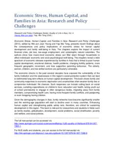 Economic stress human capital families in Asia: research and policy challenges